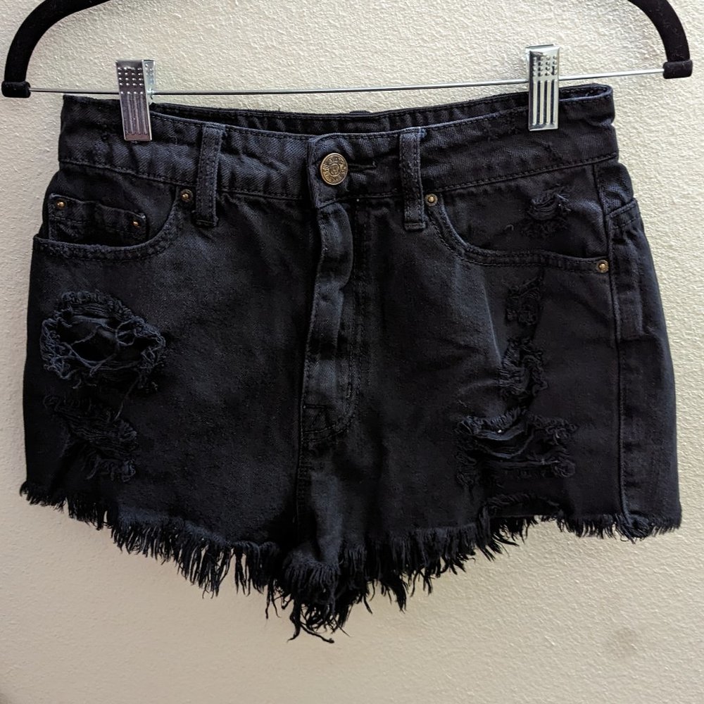 High Waisted Distressed Booty Shorts BDG